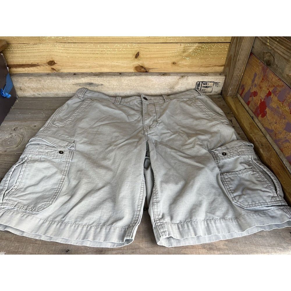 Eddie Bauer Men's 38 Shorts Cargo Pockets 100% Cotton Khaki